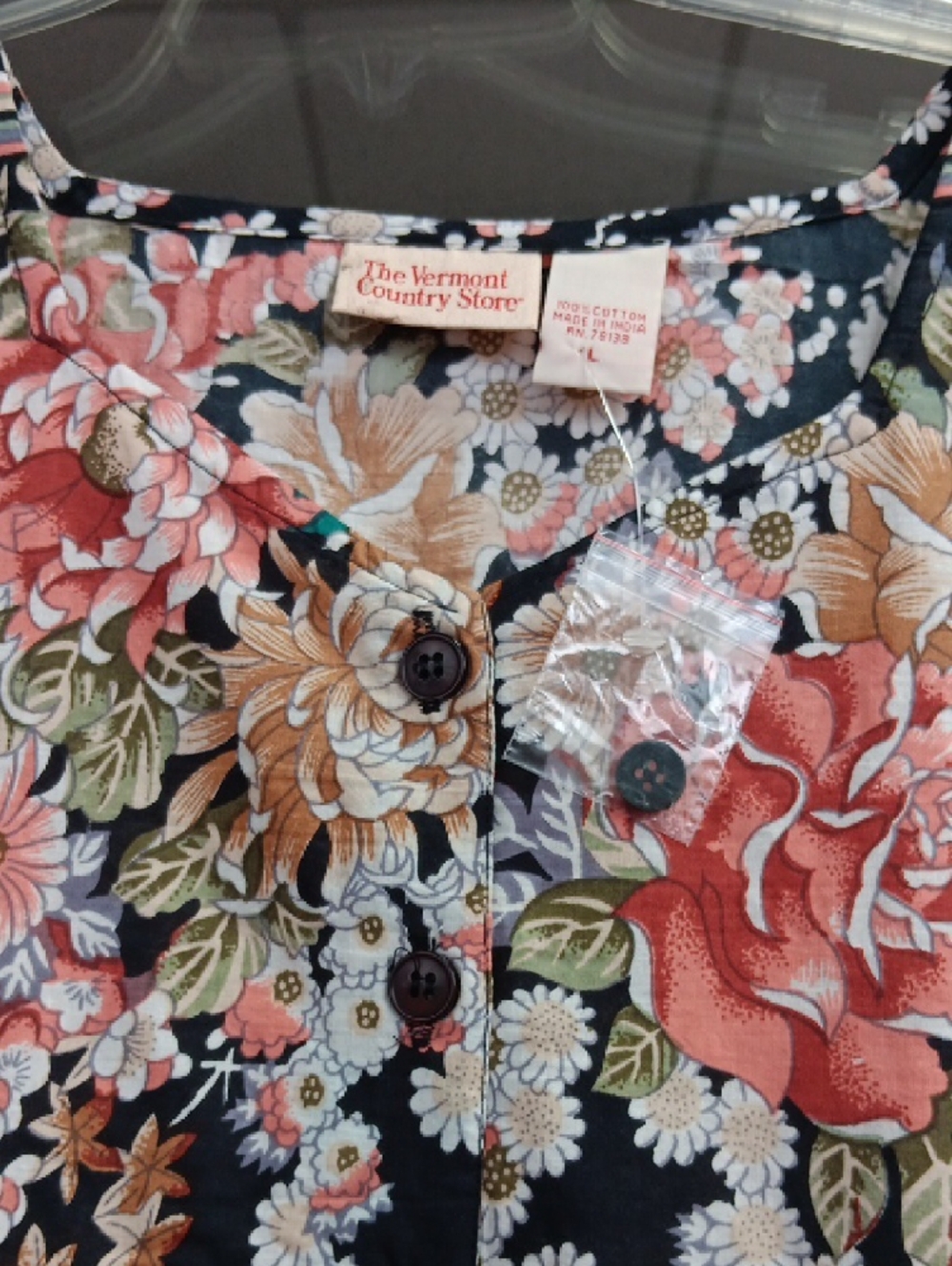 Navy Floral Midi Dress with Pink Accent Embroidery - Picture 2 of 5